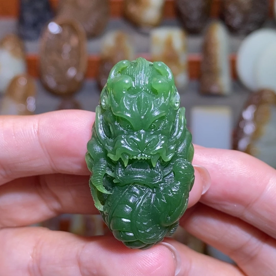 定制和田玉碧玉龙行天下