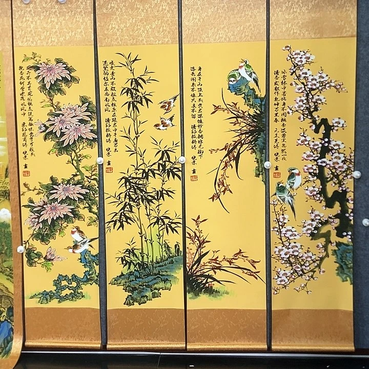 手工装裱国画作品