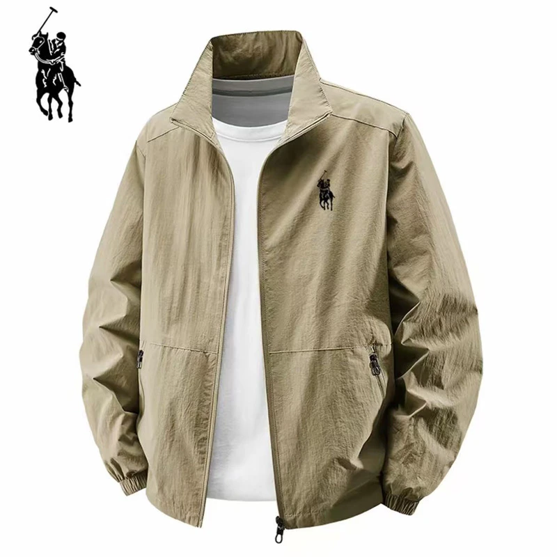 保罗英威廉男士春秋季夹克宽松立领运动休闲外套宽松百搭户外上衣