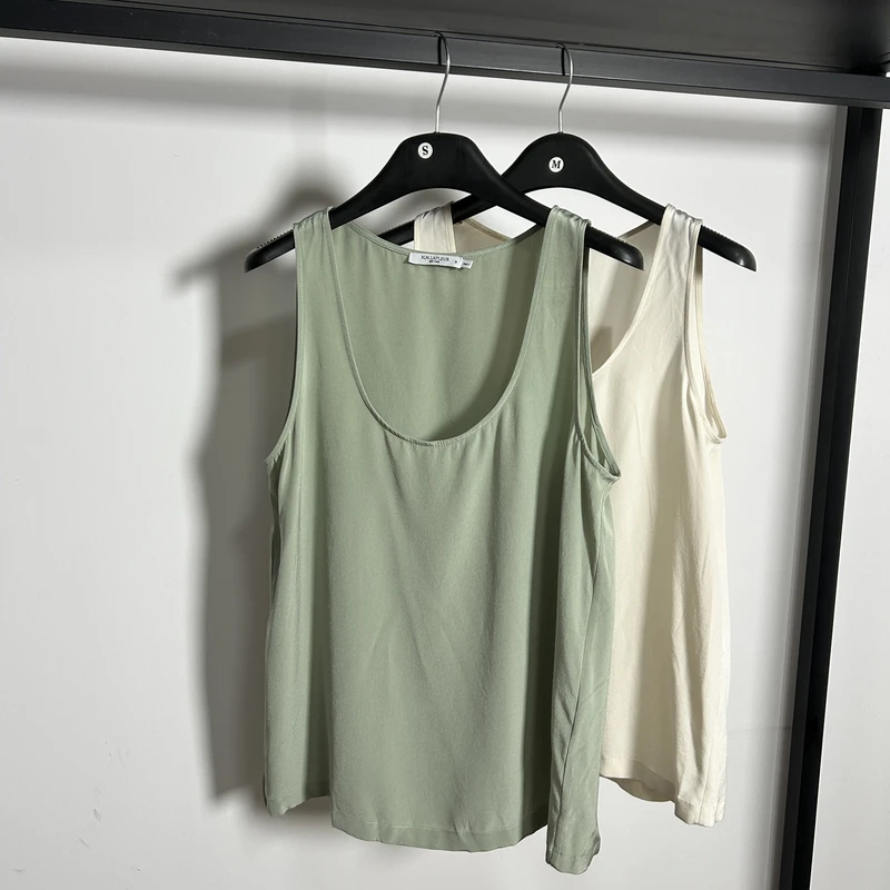 100%桑蚕丝03双绉常规背心宽松型