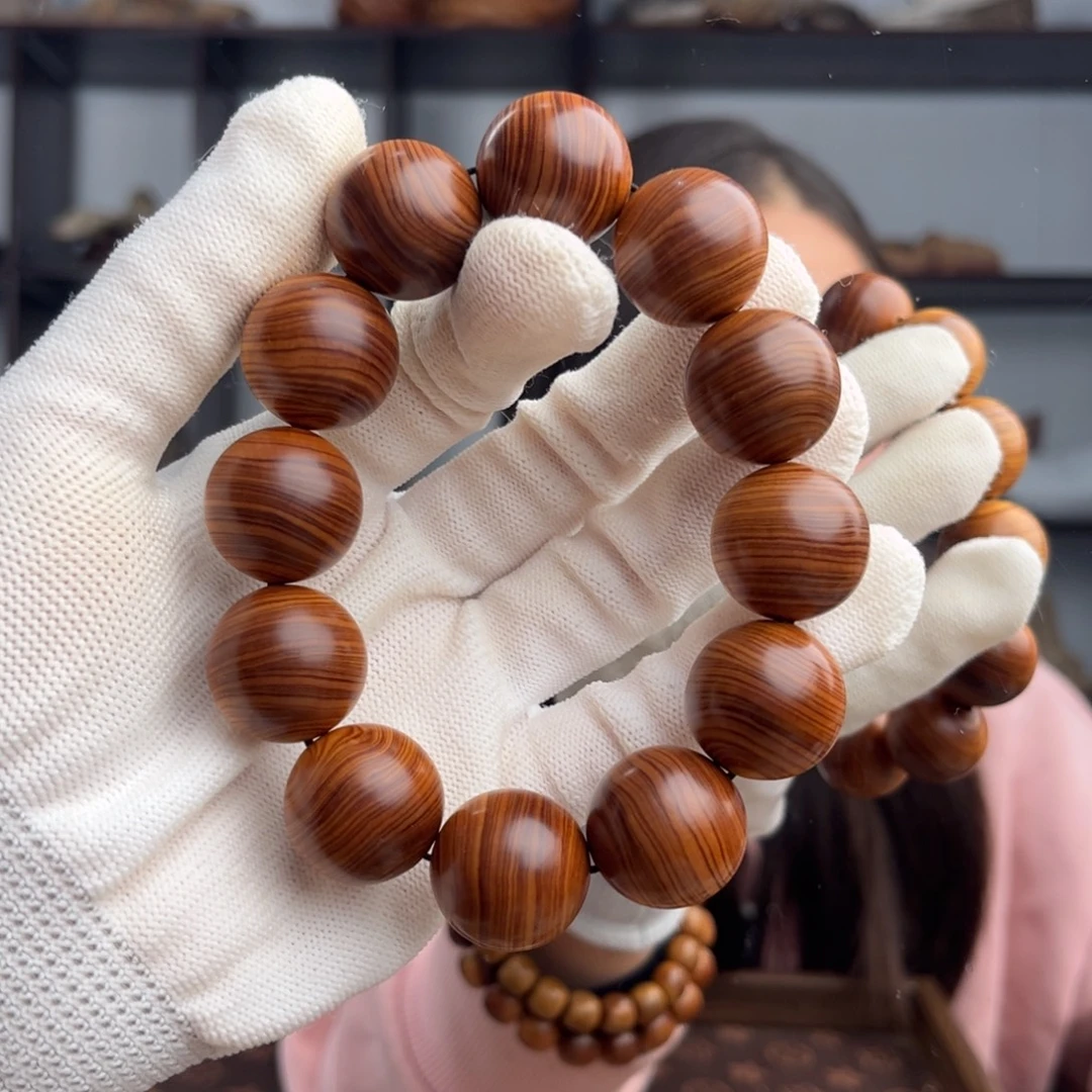 柏木（崖柏）手串/手链 黑油虎皮纹2.0虫香料咸甜51高货