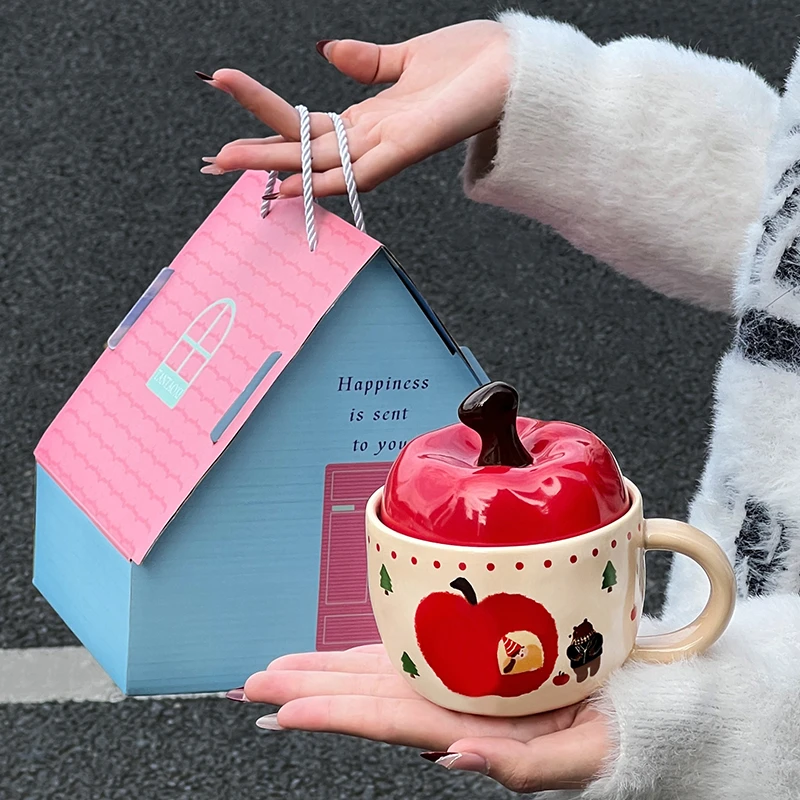520送女朋友女生礼物高级感送男友陶瓷创意咖啡马克杯带盖釉下彩