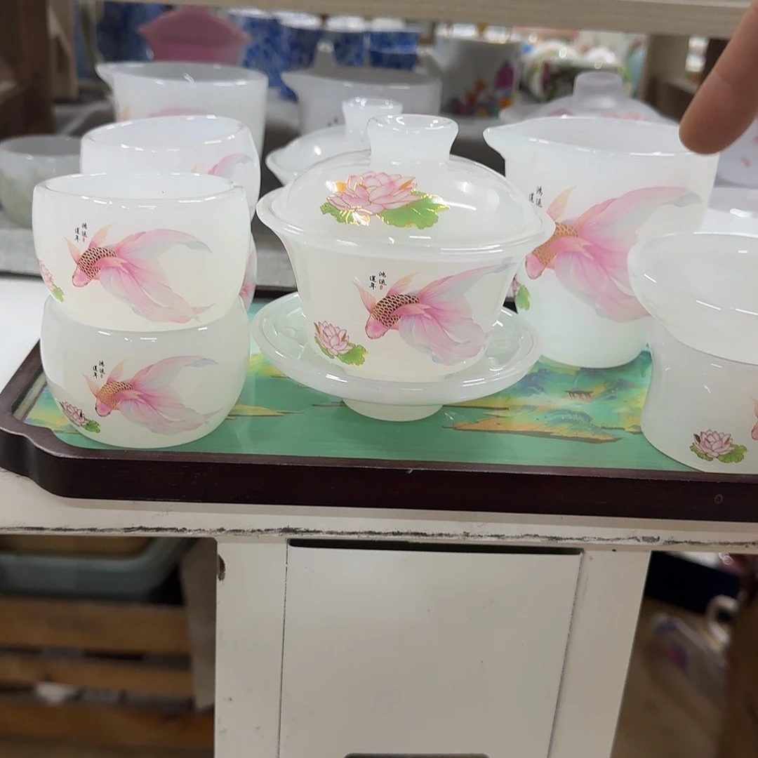 琉璃白鱼盖碗➕4杯➕公道➕过滤