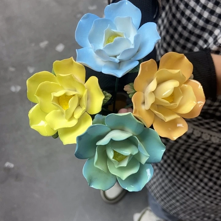 陶土手工制作陶瓷花