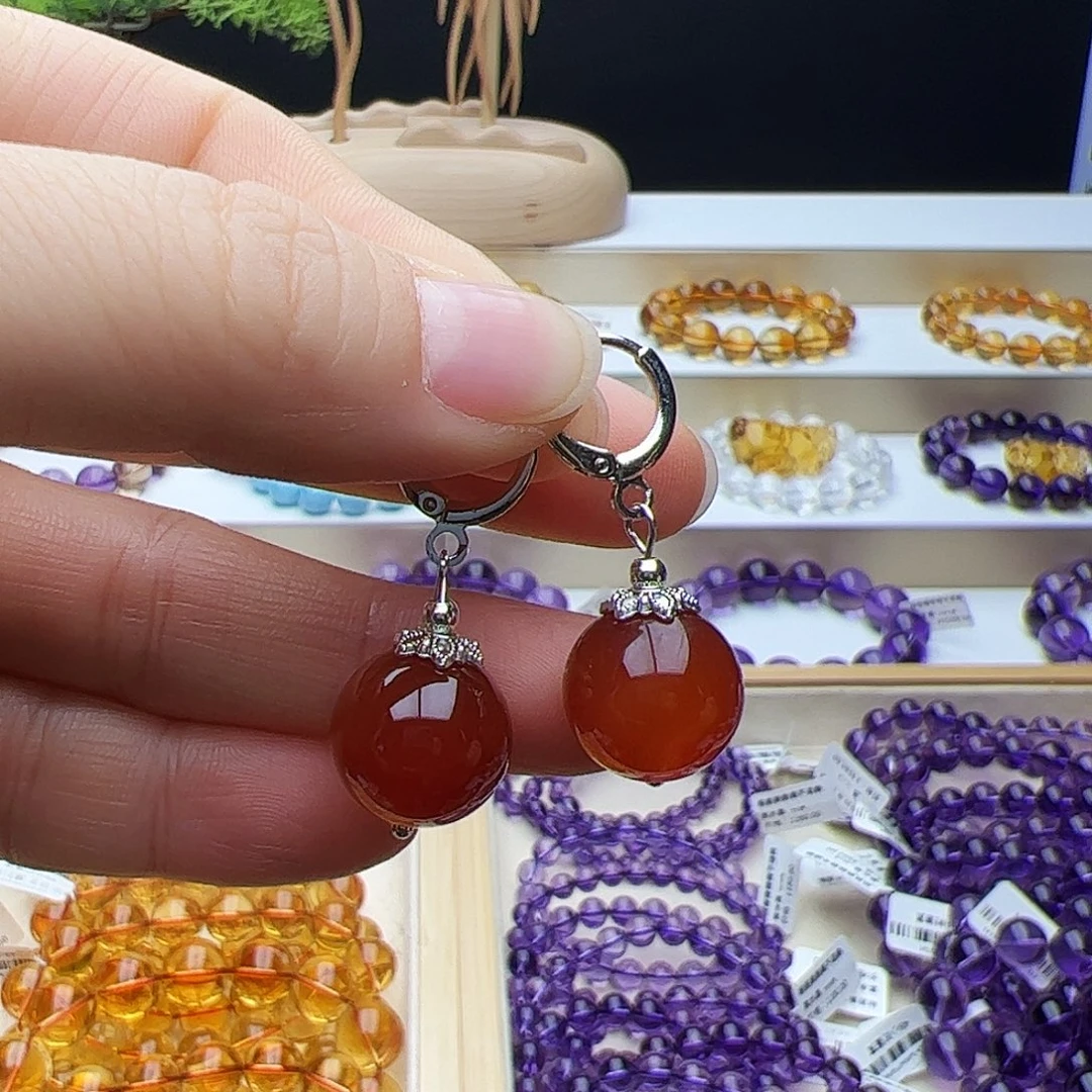 水晶手链未镶嵌红耳坠