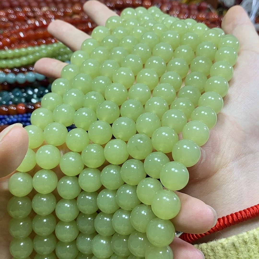 玛瑙/玉髓未镶嵌珠宝半成品和田晴水一条卡12mm