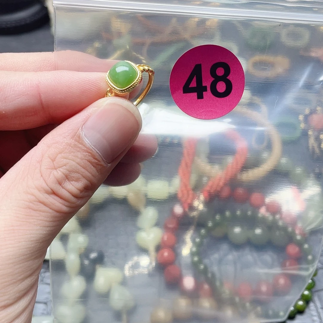 银S925镶嵌戒指和田玉好***连