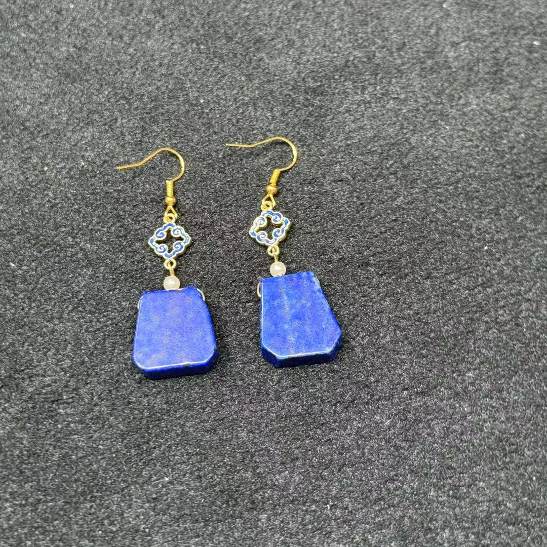 星际蓝少金青金石无事牌耳饰 Y245—多样性发