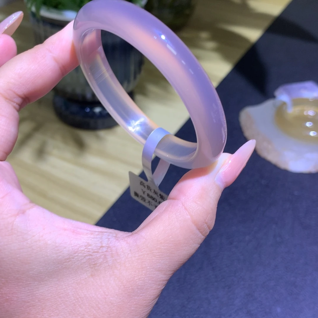 玛瑙/玉髓未镶嵌手镯烟灰紫