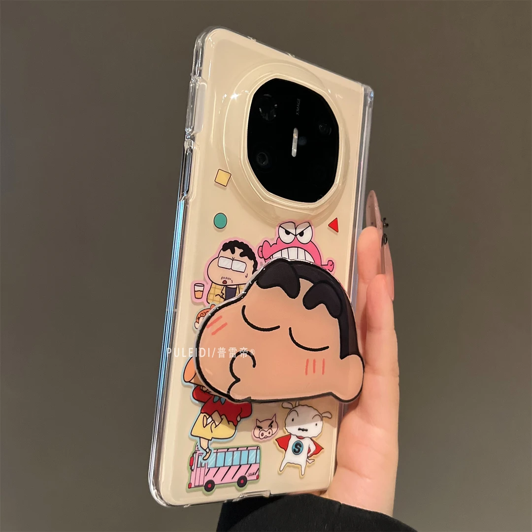 可爱小新支架适用华为MateX6典藏版折叠屏手机壳MateX5中轴全包X3