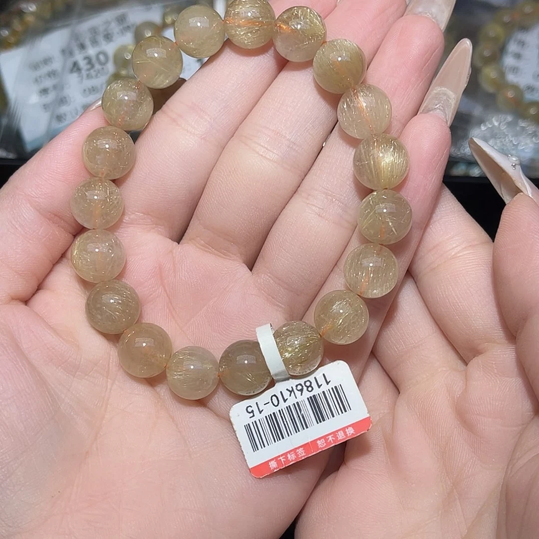 未镶嵌手串发晶柿**意卡10金发晶