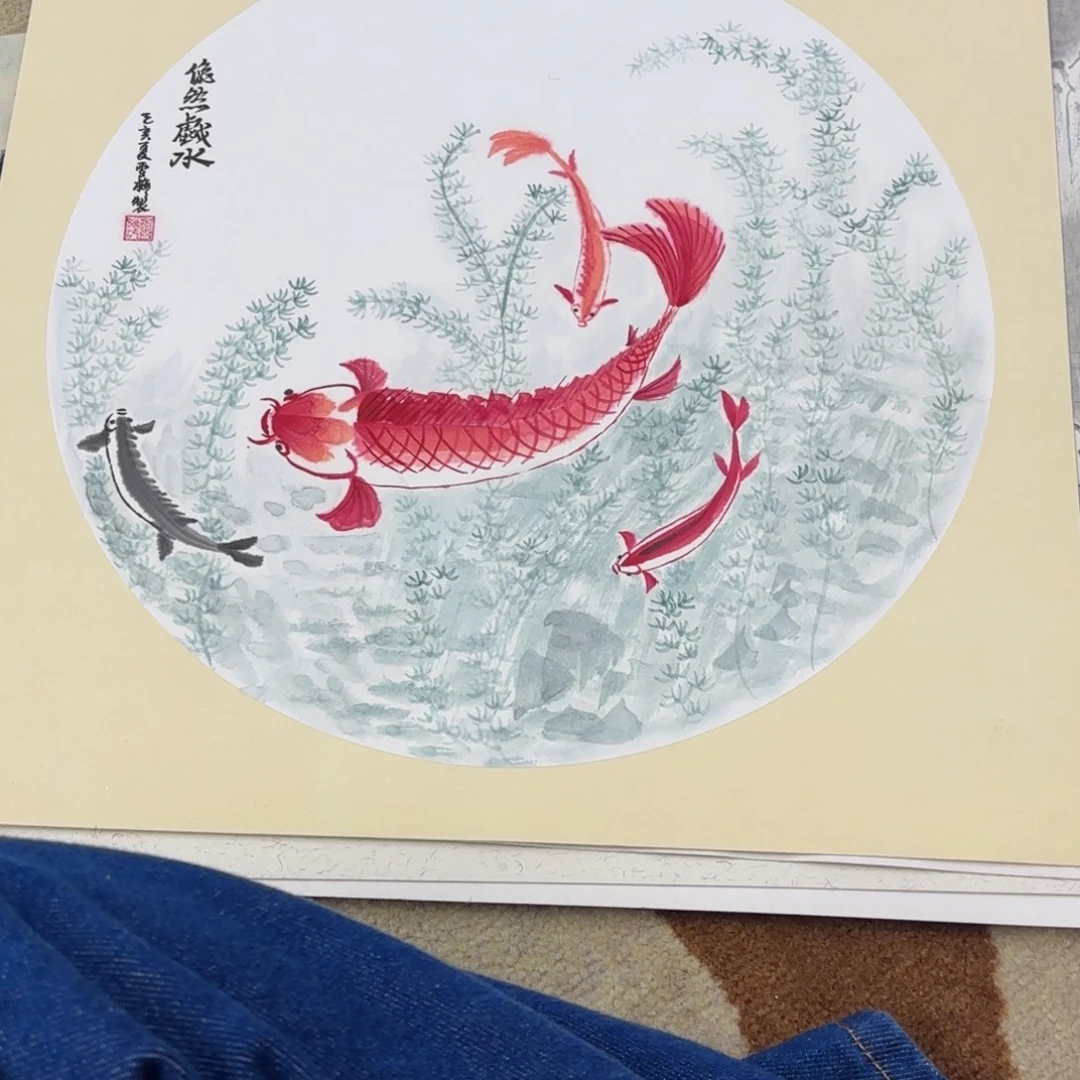 国画卡纸作品山水艺