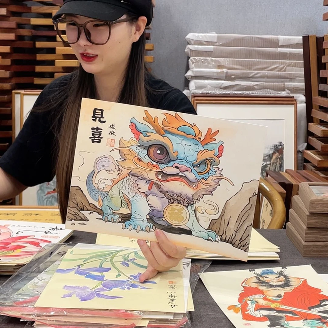 国画Y**s手绘不带框尺寸： 23*32