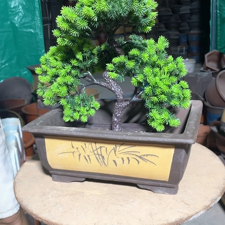 32黄色马槽花盆花盆
