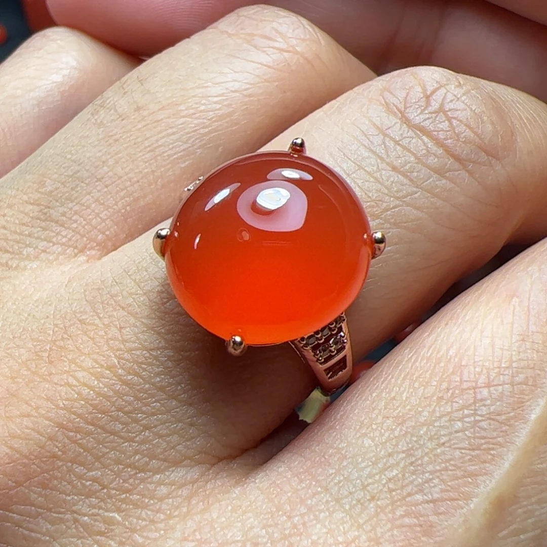 南红玛瑙戒指合金