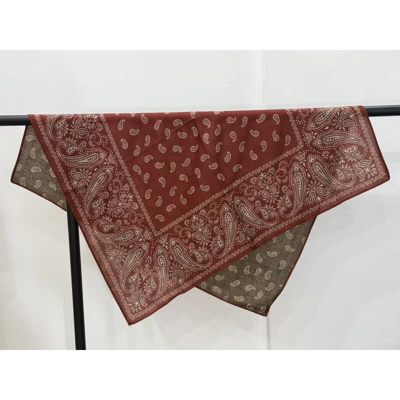 P9 【红棕腰果】棉麻65*65左右丝巾方巾高档时尚夏季