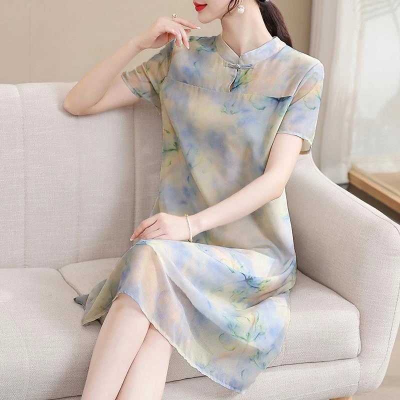 恒源祥彩羊年轻妈妈夏装新中式连衣裙2025新款中老年女装国风改良