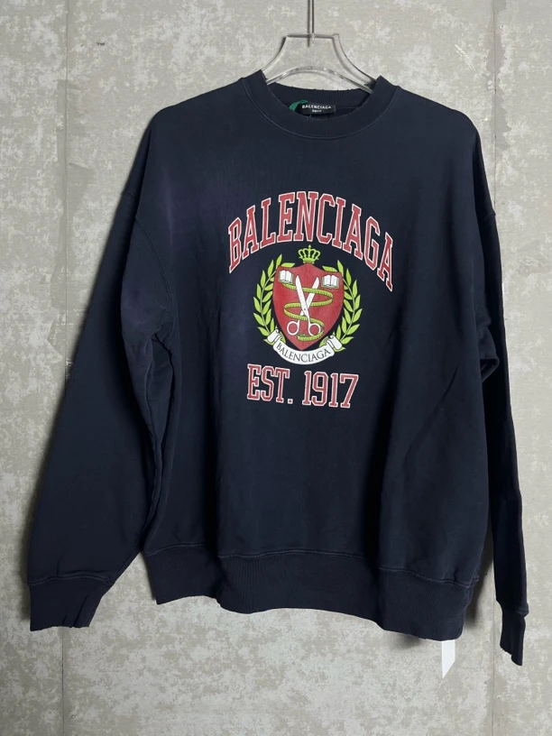 未使用 Balenciaga/巴黎世家 S*1/水洗做旧破坏Logo卫衣/06477