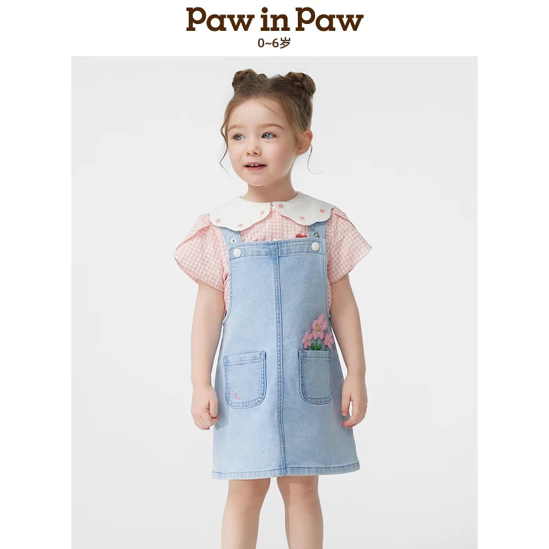 【北极醋酸】pawinpaw时尚A字裙长袖连衣裙背带裙牛仔裙PCOJF2282E