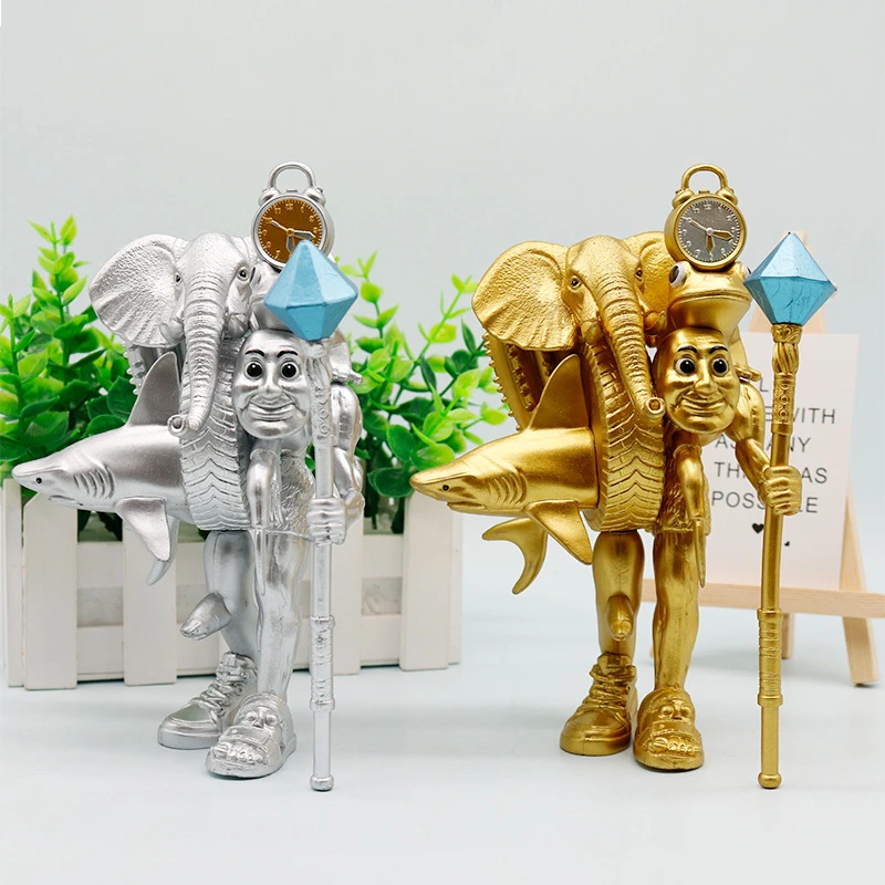 AI山海经木棍人拼装玩具融合怪升级黄金版银色通通哥土星奶牛模型