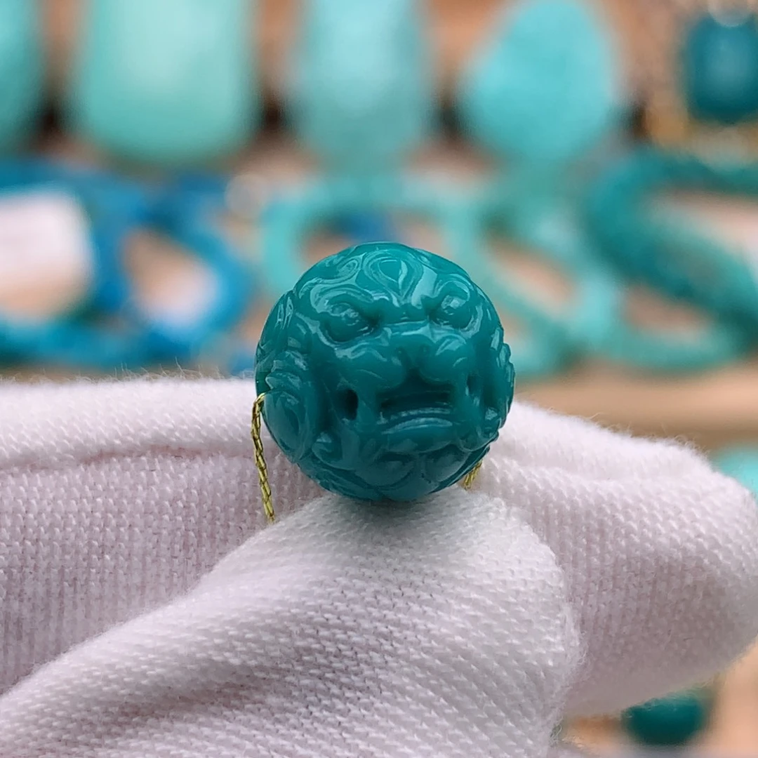 绿松石珠宝奇石未镶嵌10.8mm