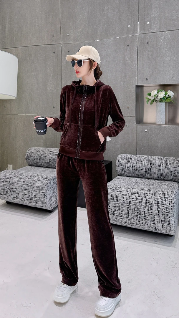 【奇季】“米兰真丝绒+不倒绒“早秋新款巨显瘦减龄套装98708