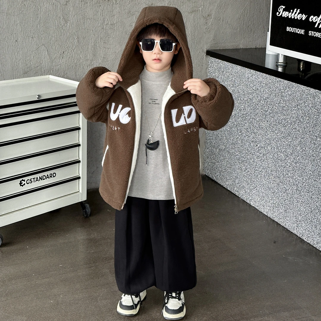 男童冬款加绒加厚保暖外套小男孩帅气冬天棉袄儿童冬装棉衣洋气潮