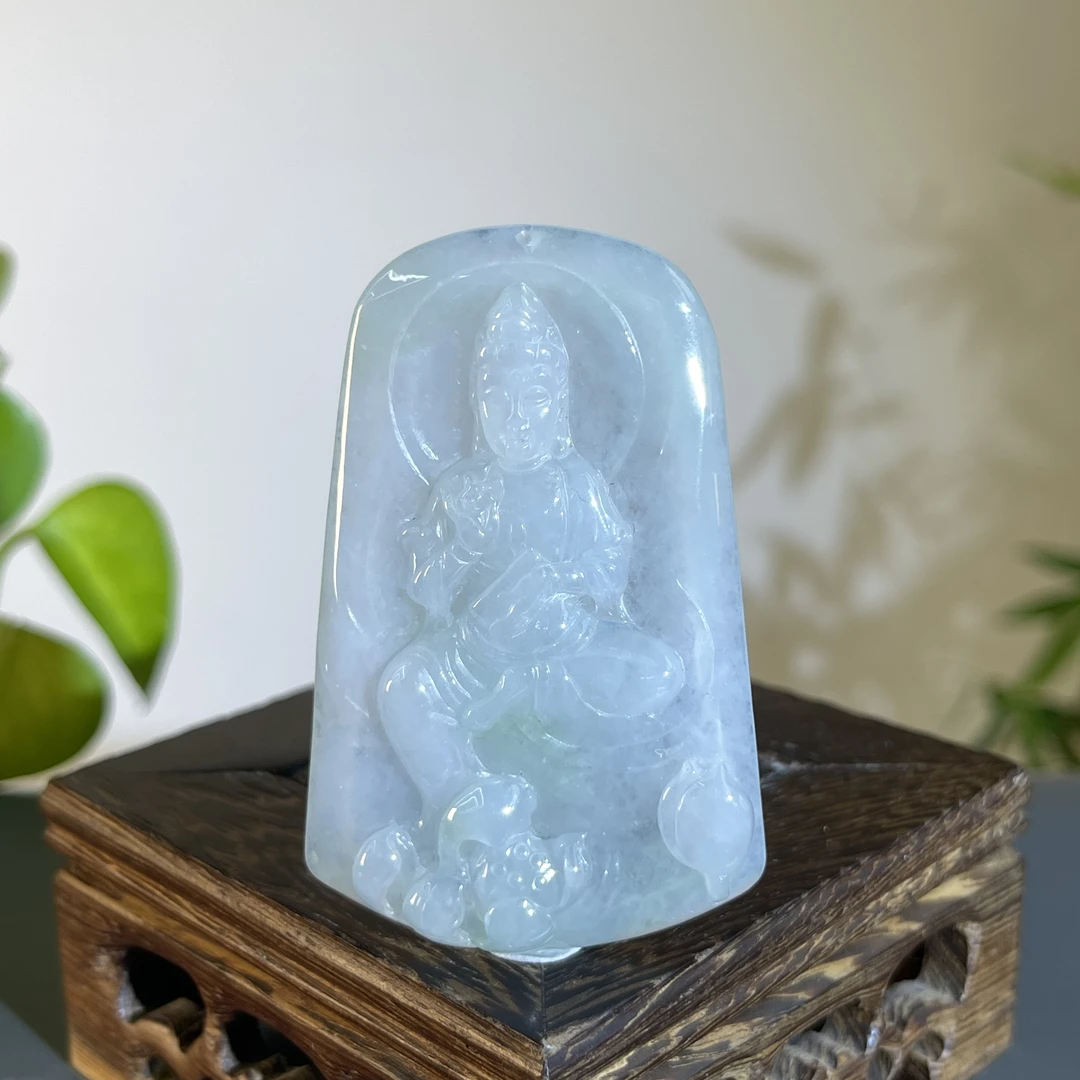 JCW07-65 天然翡翠缅甸A货 自在观音