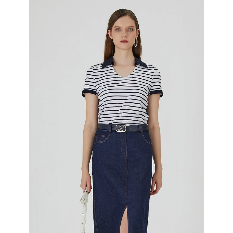 【尚雅】莱芙艾迪儿针织短袖上衣1E2S23084