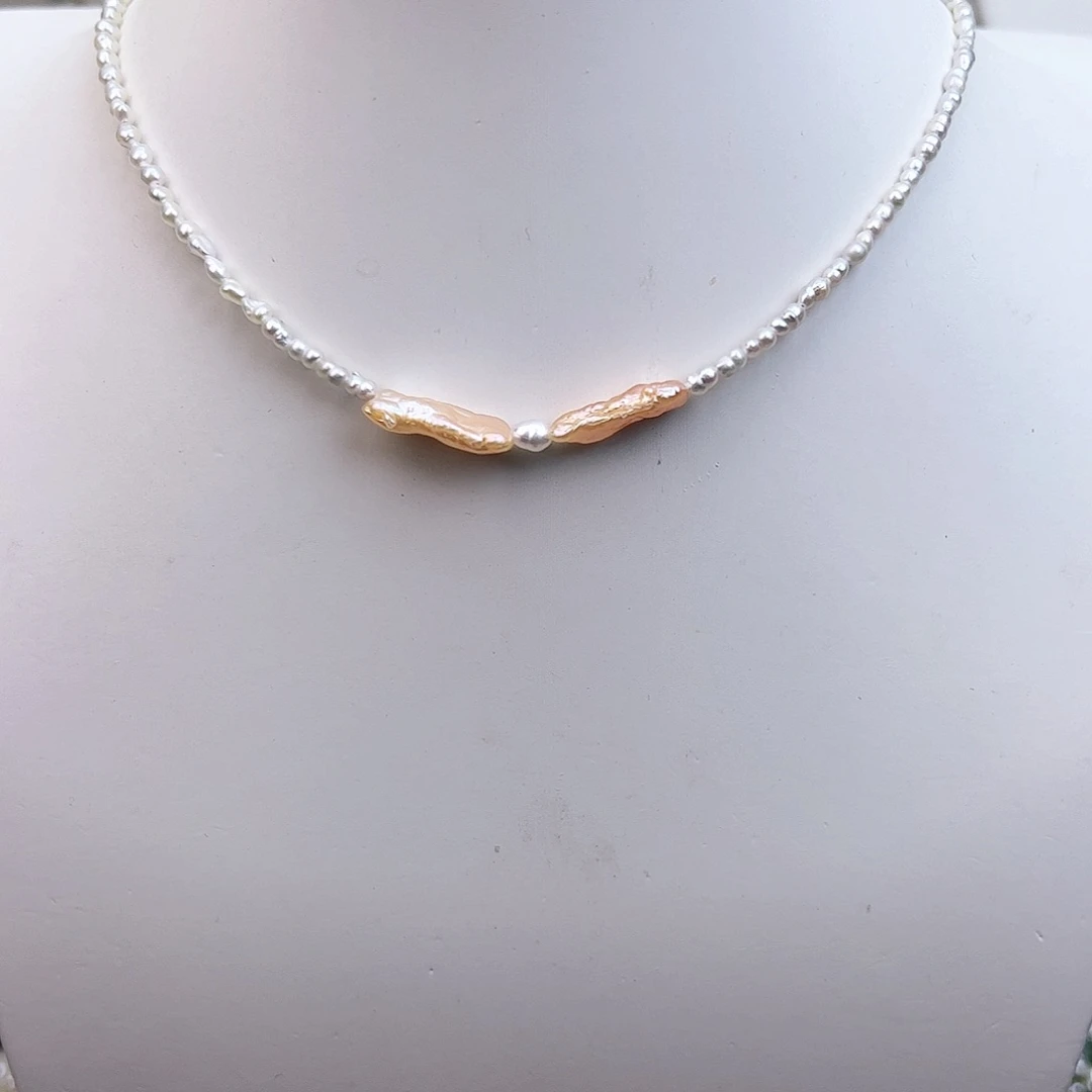 淡水珍珠颈饰银S925镶嵌