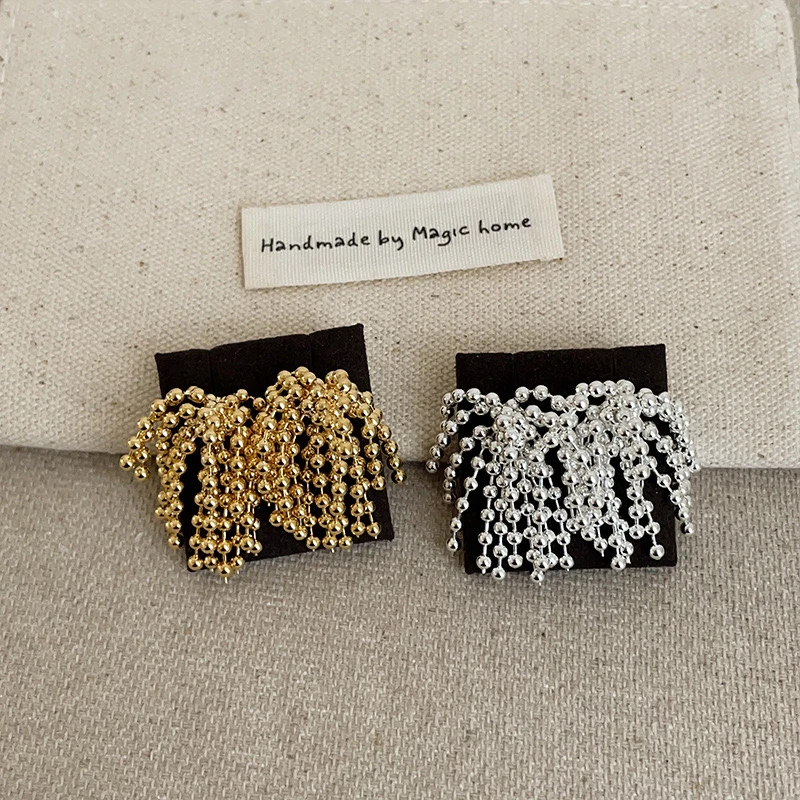 铜合金耳饰 球球烟花流苏耳环