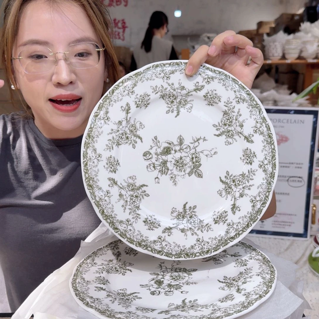 骨瓷10.5英寸平盘27厘米2个外贸骨瓷微瑕