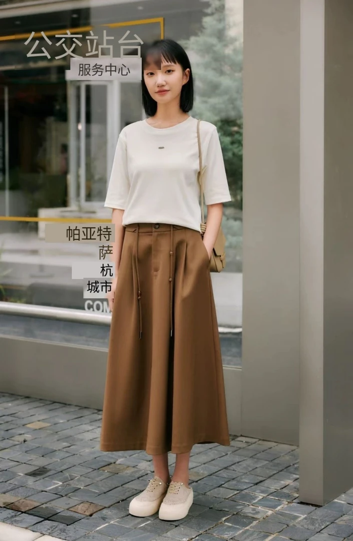 倾涩QINGSE/打底衫/72433103/针织/百搭/女士/夏季/半袖/羊绒纯色