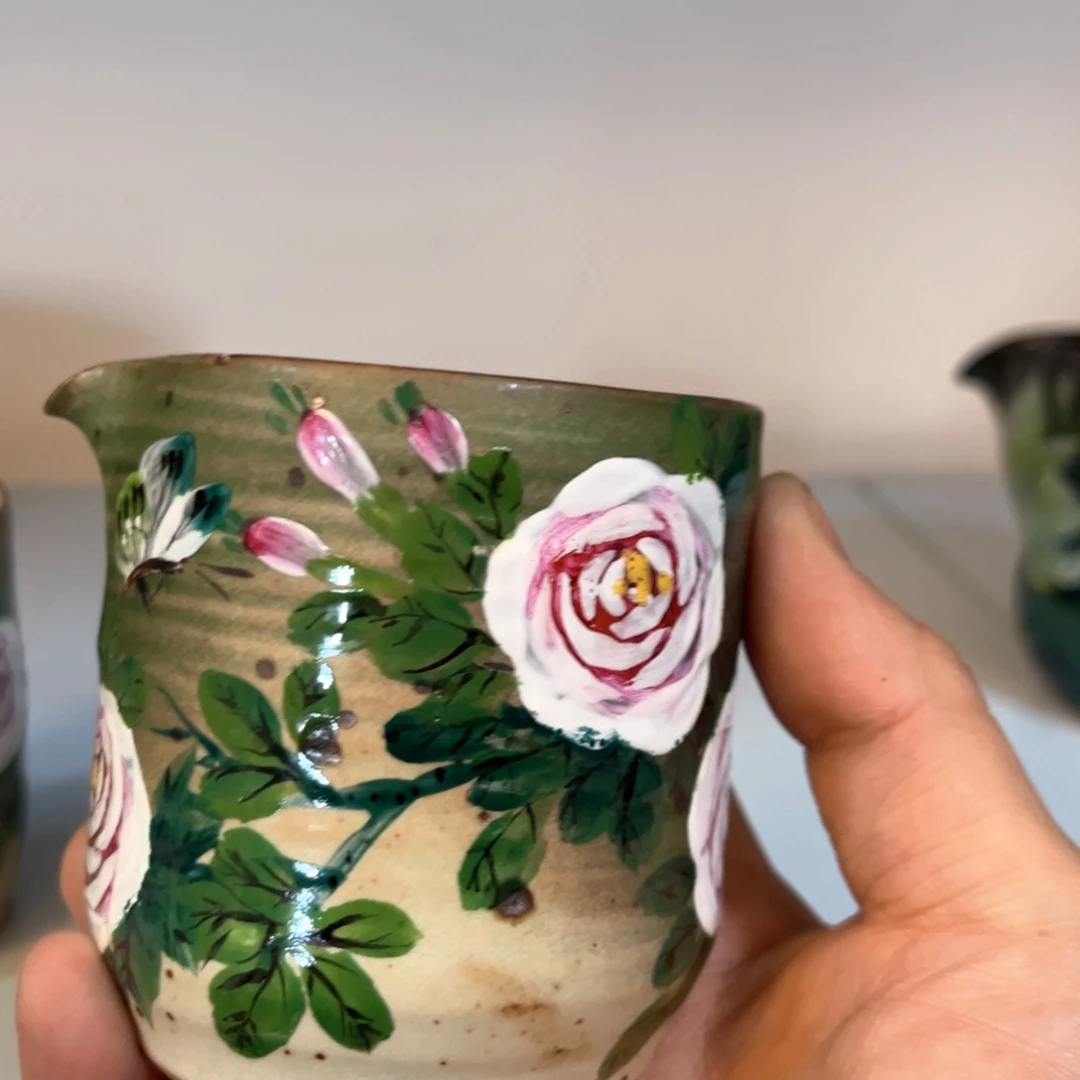 杯柴烧手工手绘陶瓷
