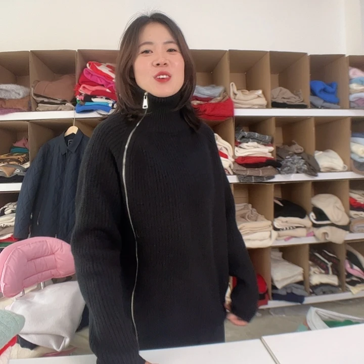 大表姐黑色加厚纯山羊绒