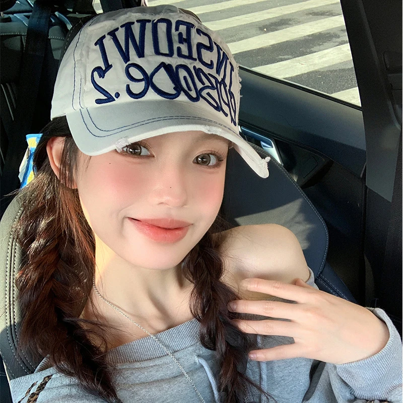 韩版ins博主同款棒球帽女春夏新款白色街头时尚字母潮牌鸭舌帽子