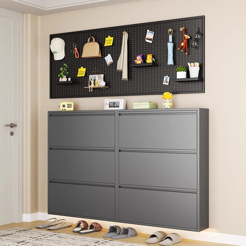 钢制鞋柜10cm极薄家用入户极窄鞋架门口玄关柜靠墙防尘收纳架