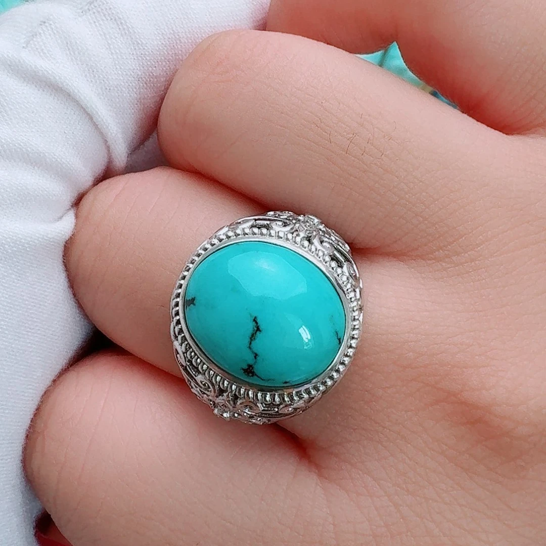 银S925镶嵌绿松石珠宝奇石