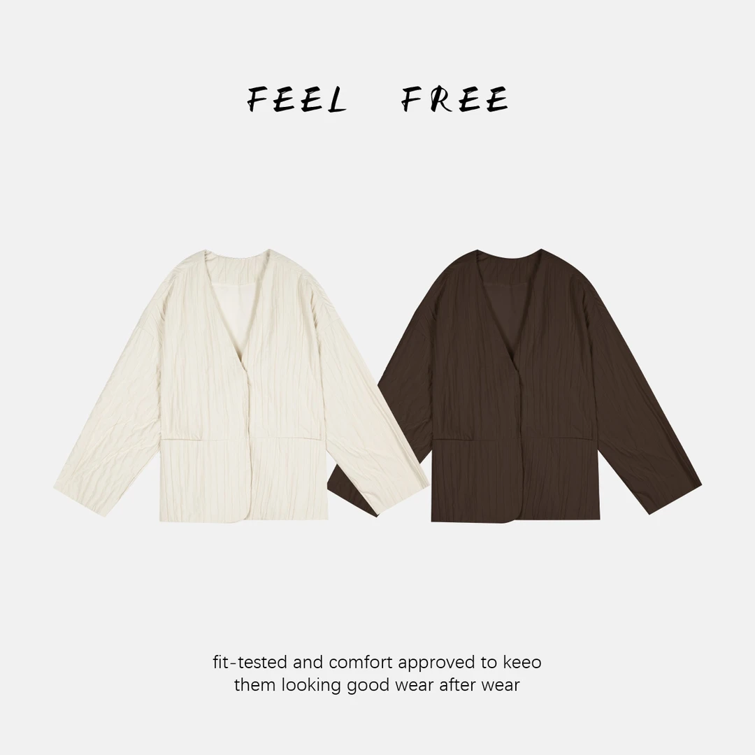 FEEL FREE-坑条v领外套 2025新款NEW
