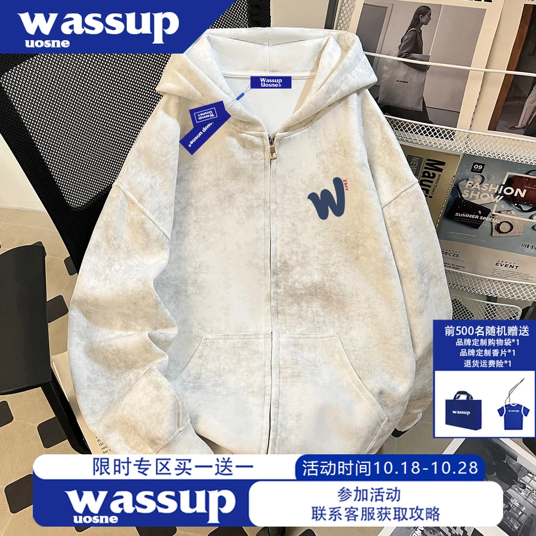 潮牌街头廓形连帽拉链卫衣男2025新款boxy痞帅硬挺设计感开衫外套