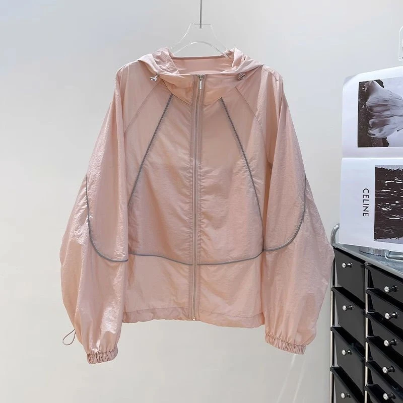 透气防晒衣女夏季薄款外套2025新款宽松百搭防晒服空调开衫冲锋衣