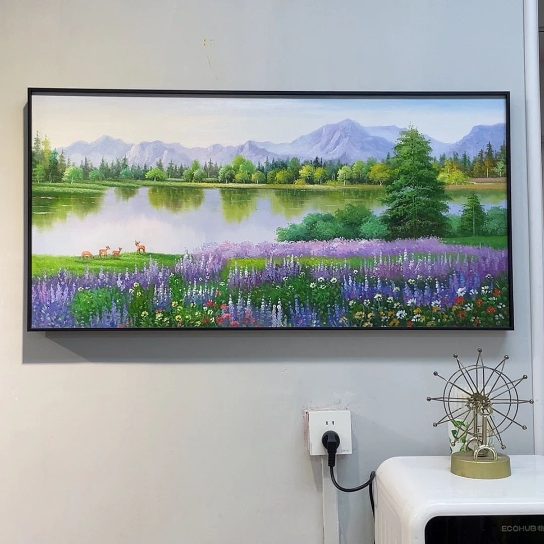 【闪购商品】油画写实田园花海手绘油画含框50+100