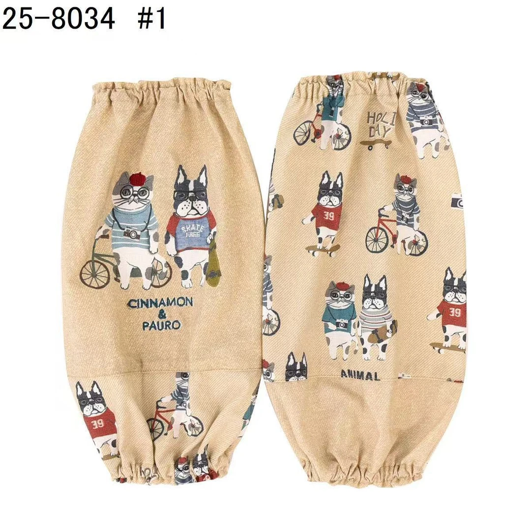 新<猫狗套袖>帆布卡通拼接套袖袖套尺寸32CM
