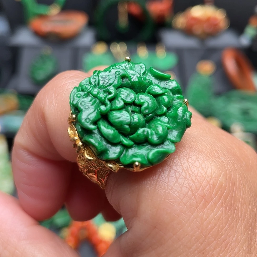 翡翠银S925镶嵌戒指