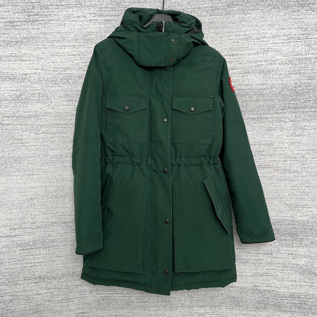 95新 CANADA GOOSE W109268墨绿色羽绒服/XS码