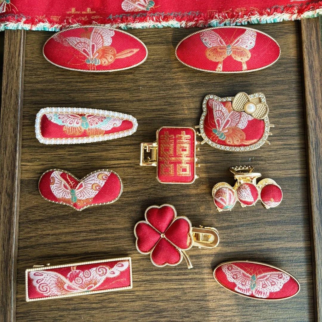 发饰宋锦发夹饰品5-39复古装饰圆形