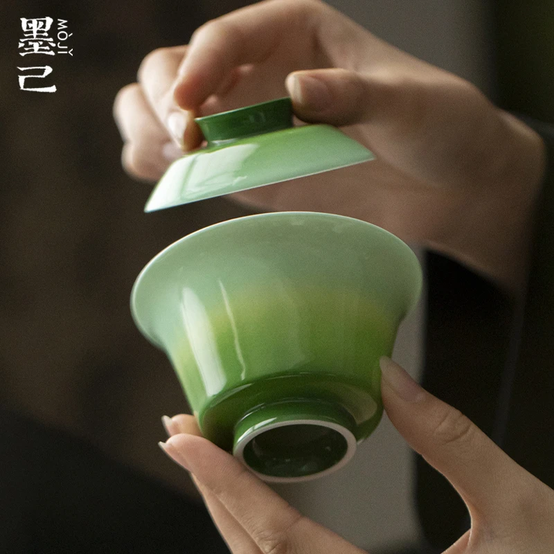墨己 醒春集-翡绿-映真盖碗