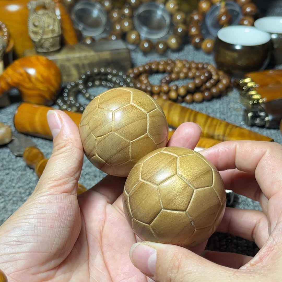 金丝楠足球一对老料