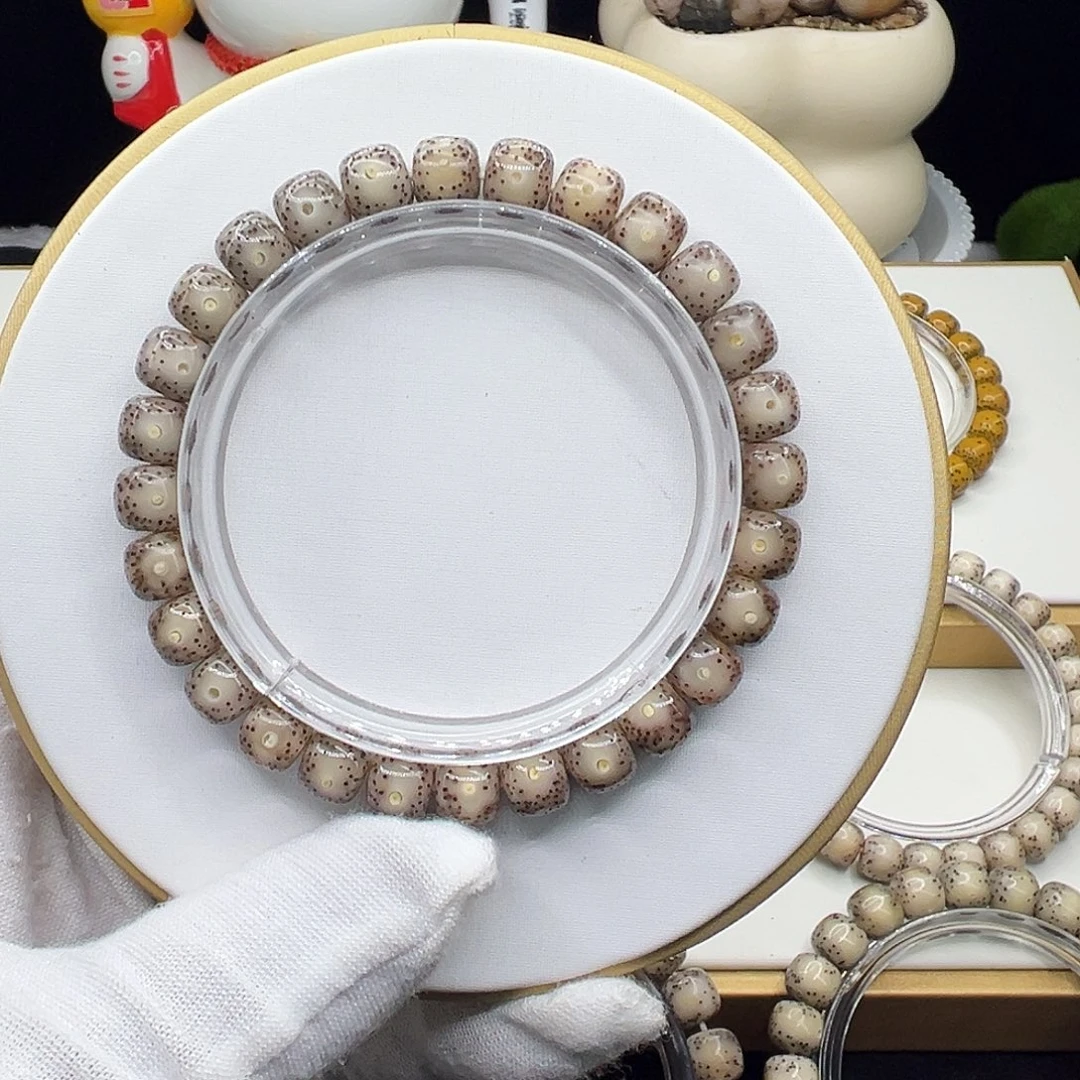 星月菩提手串全玉化粉冰糖8✖️7正月留白