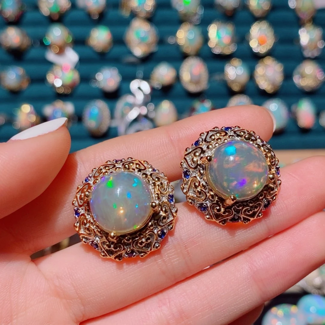 欧泊欧泊耳饰银S925镶嵌